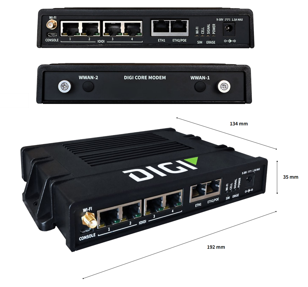Digi Anschluss des seriellen EZ 4-Servers mit PoE